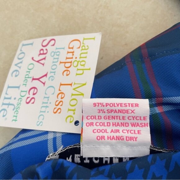 New! Gretchen Scott Designs Blue Middleton Plaid Ruffle Neck Dress 37534 - Picture 8 of 9